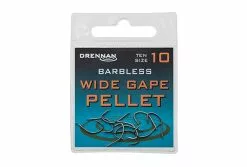 Drennan Wide Gape Pellet Hooks - Barbless Size 10