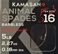 Kamasan Animal Heavy Hooks To Nylon - Size 10 5lb Barbless