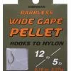 Drennan Wide Gape Pellet Hooks To Nylon - Barbless Size 10 To 6lb
