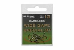 Drennan Wide Gape Specialist Barbless Hooks - Size 4