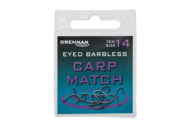 Drennan Eyed Barbless Carp Match Hooks - Size 8