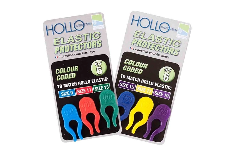 PRESTON INNOVATIONS Hollo Elastic Protectors - Sz 9/Lt. Blue, 11/Red, 13/Green