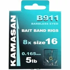 Kamasan B911 Eyed Barbless Bait Band Rigs - Size 12 - 7Lb