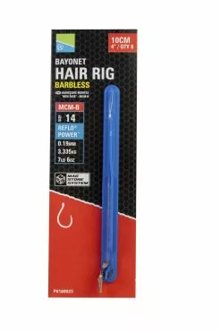 PRESTON INNOVATIONS MCM-B Bayonet Hair Rigs - 4"/10cm - 12