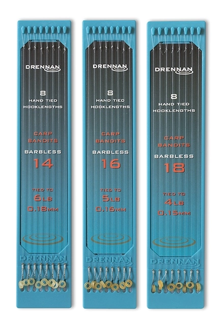 Drennan HTN Plate 6" Carp Bandit Hooks To Nylon - Size 14