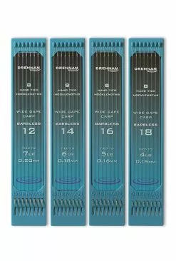 Drennan HTN Plate 6" Wide Gape Carp Hooks To Nylon - Size 12