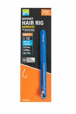PRESTON INNOVATIONS KKH-B Bayonet Hair Rigs - 4"/10cm - Size 10