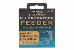 Drennan Fluorocarbon Feeder Carbon Feeder Hooklength - Sz12 Barbed 5.6lb 1m