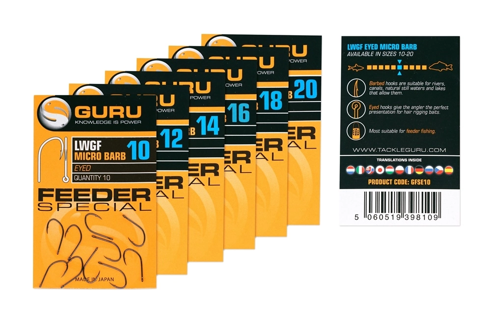 Guru LWG Feeder Special Eyed Hooks - Sz10 - Image 7