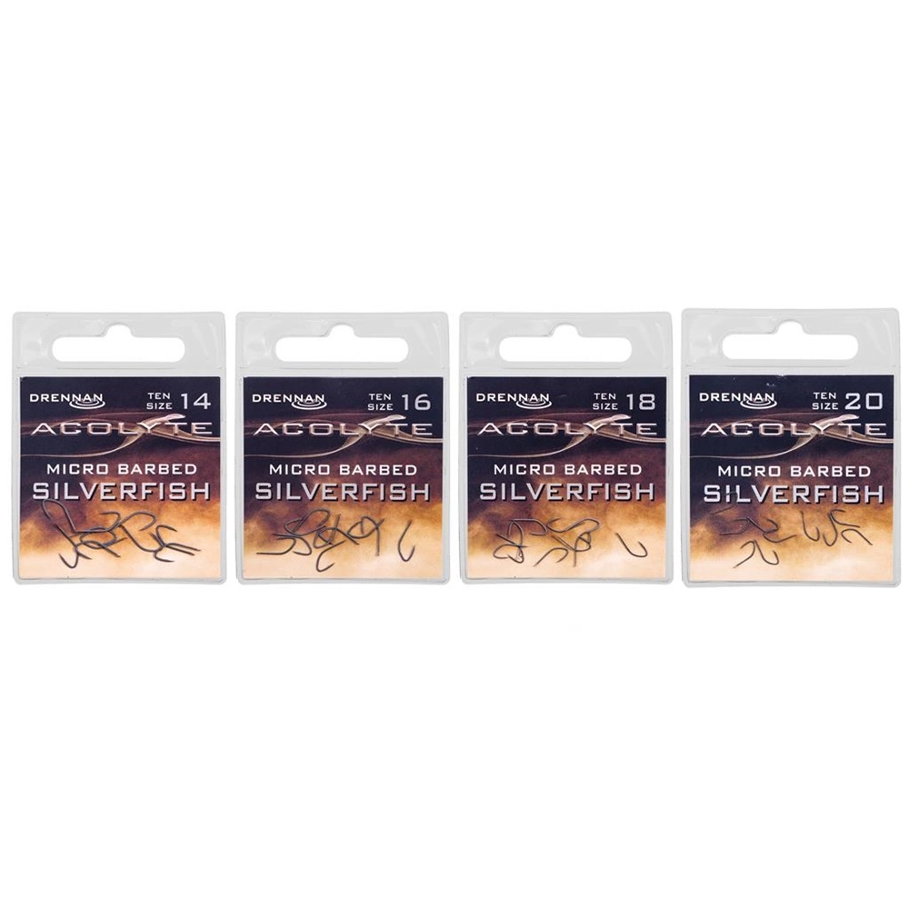Drennan Acolyte Silverfish Barbed Hooks - Size 14