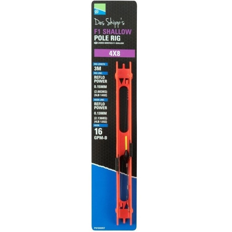 PRESTON INNOVATIONS Des Shipps F1 Shallow Pole Rig - 4 X 8